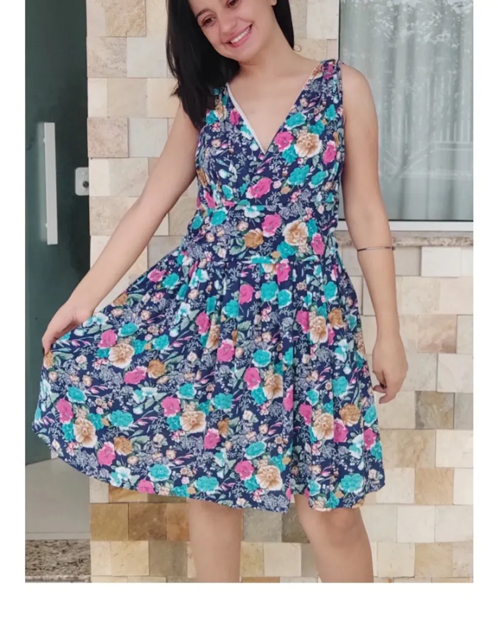 Vestido Azul Estampado