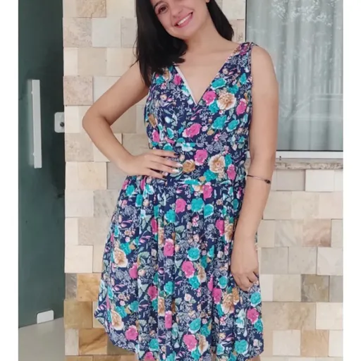 Vestido Azul Estampado