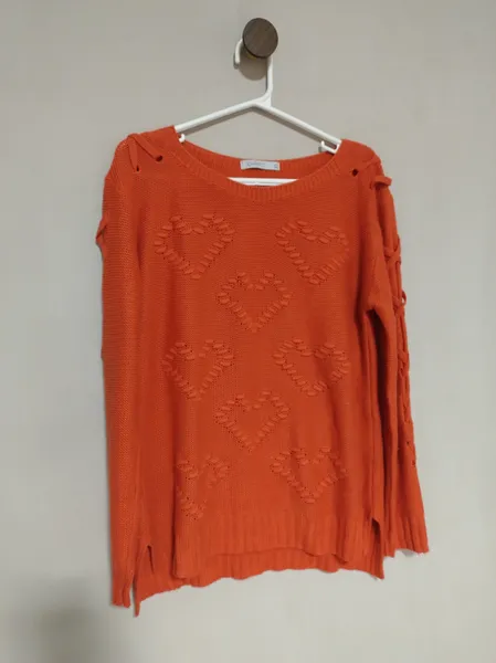 tricô coração feminino