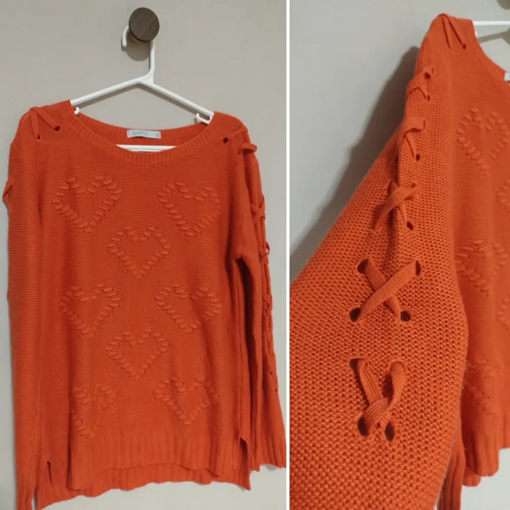 tricô coração feminino