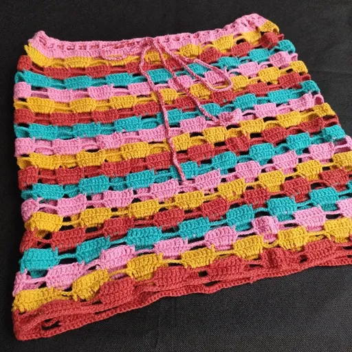 saia feita a mão, crochê, praia, verão