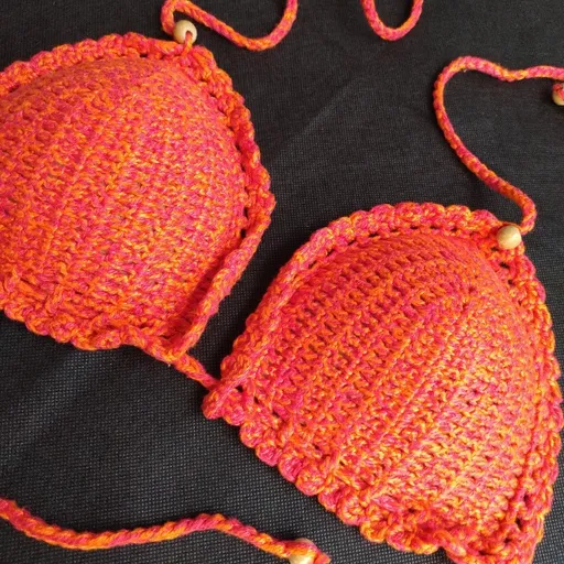 soutien biquíni em crochê, tamanho G