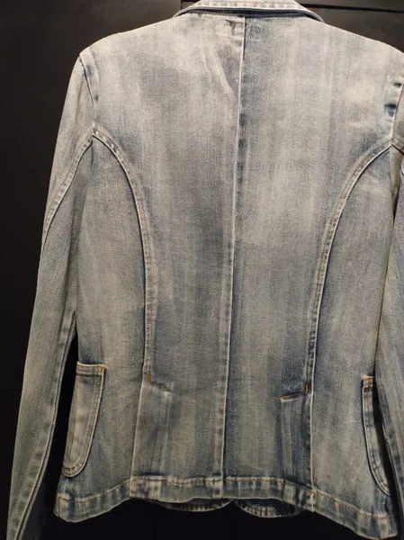 Blazer Viv Leroa em jeans azul lavado, tamanho G