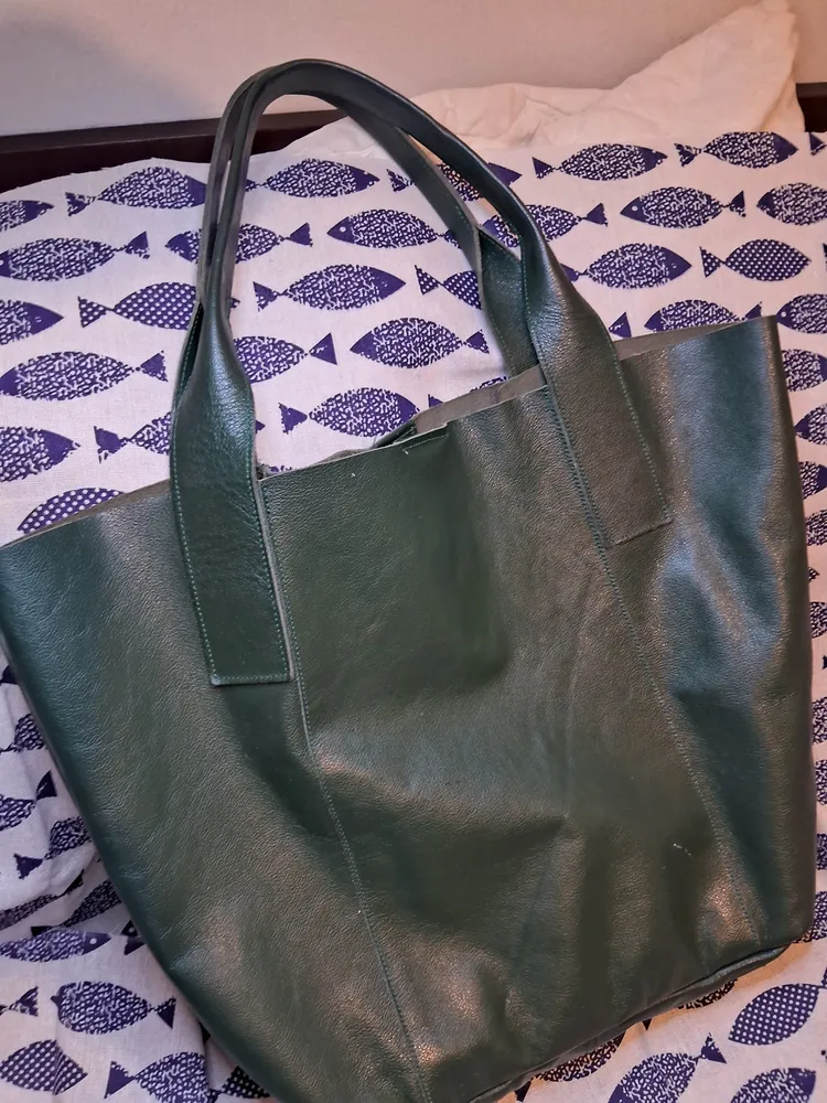 bolsa tipo saco, 100% couro