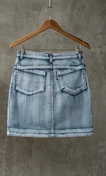 saia jeans com fenda frontal