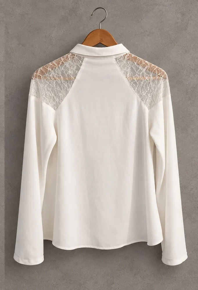 Camisa social offwhite practory