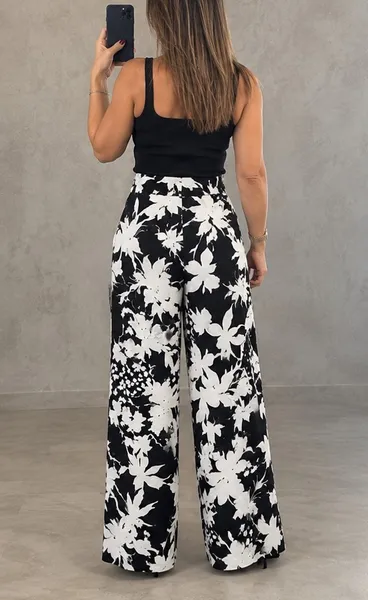 Calça pantalona estampada Renner