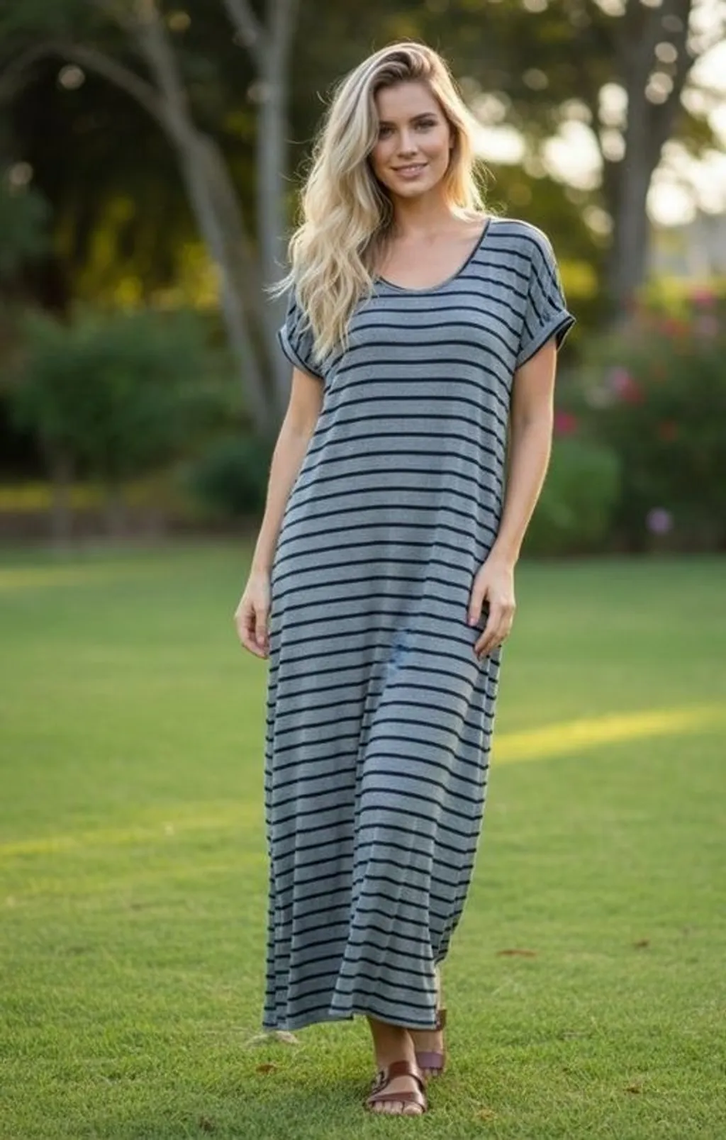 Vestido Longo Listrado