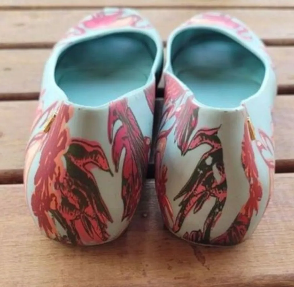 sapatilha melissa ultragirl flamingos peeptoe confortável tam 37