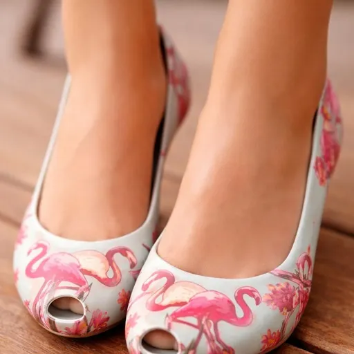 sapatilha melissa ultragirl flamingos peeptoe confortável tam 37