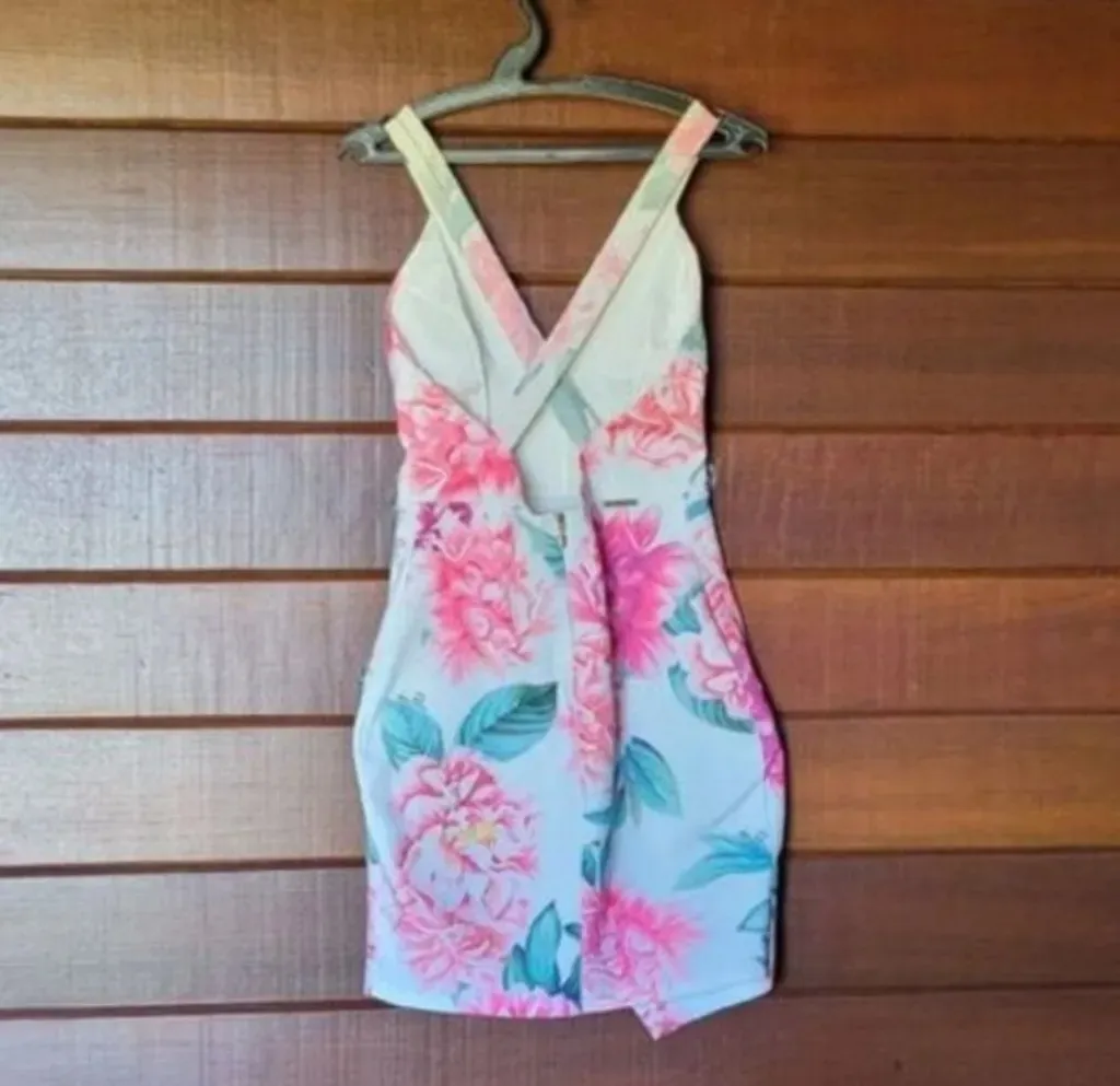 Vestido Lança Perfume Floral Transpassado Tam P