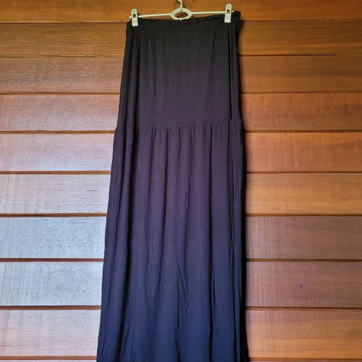 saia longa preta malha confort plus size tam 56