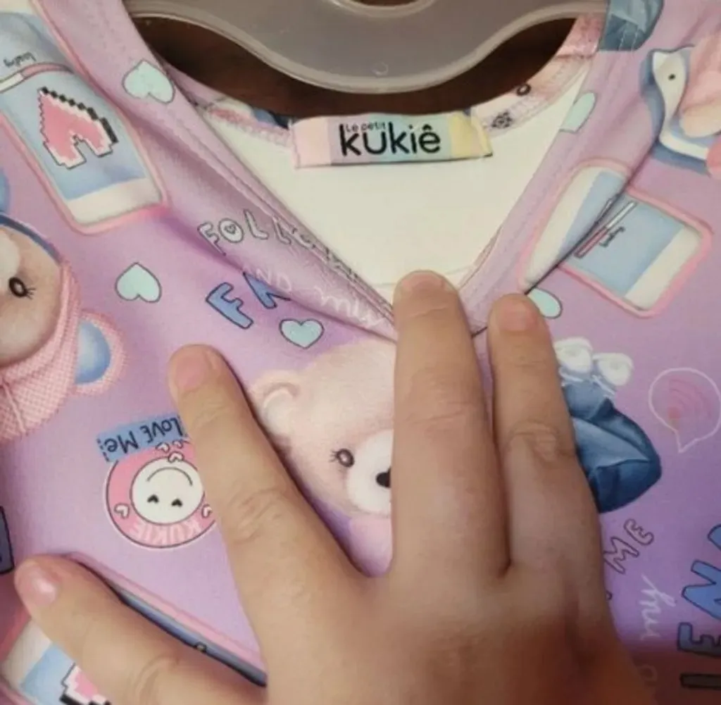 vestido infantil petit kukiê estampa exclusiva de ursinhos