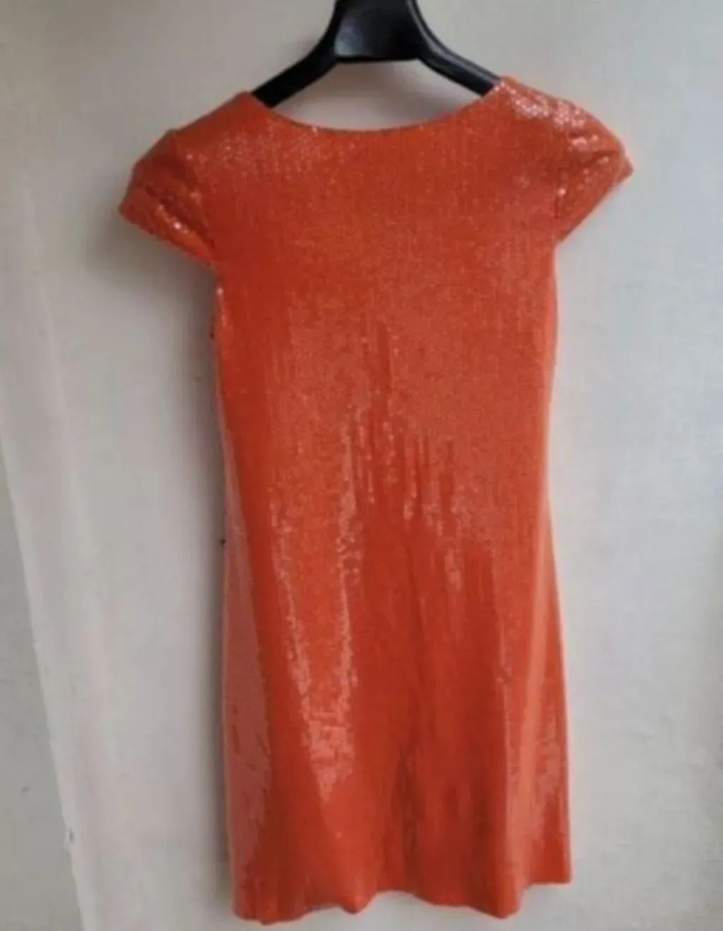 vestido paetê laranja luzia fazzolli luxo e brilho tam 38