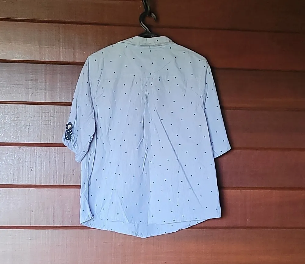 blusa tommy hilfiger original listrada com estrela e zíper