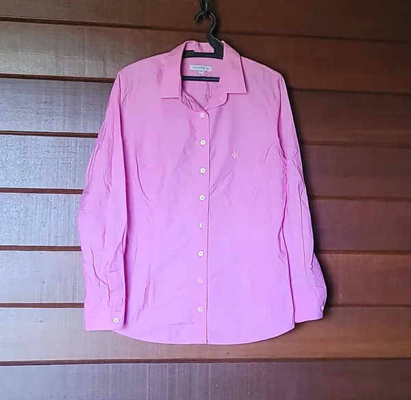 camisa dudalina rosa original manga longa tam 42