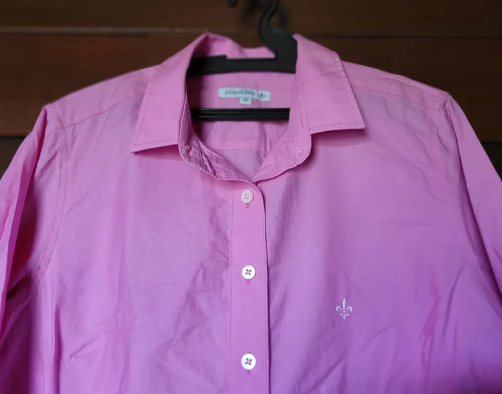 camisa dudalina rosa original manga longa tam 42