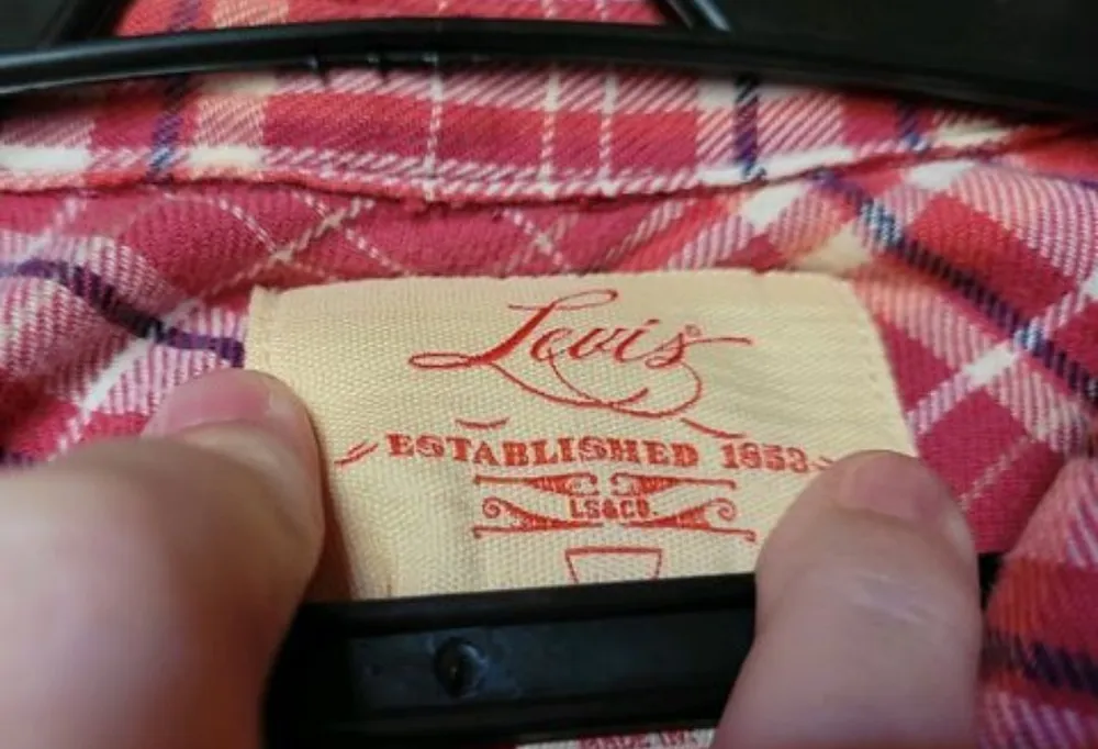 Camisa Western Levis Xadrez Rosa Manga Longa Original Tam M