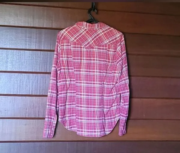 Camisa Western Levis Xadrez Rosa Manga Longa Original Tam M