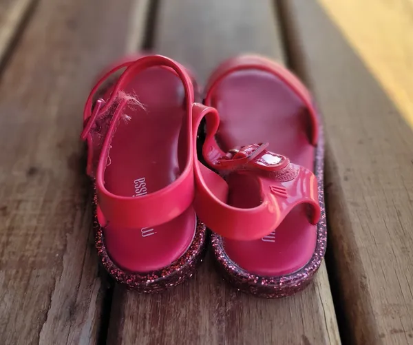Sandália Mini Melissa Infantil Rosa com Glitter Tam 20/21