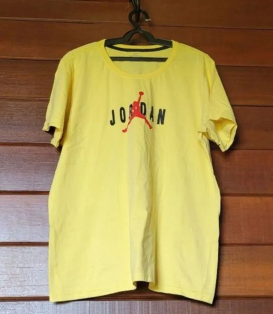Camiseta Nike Jordan Amarela Streetwear Esportivo Tam GG