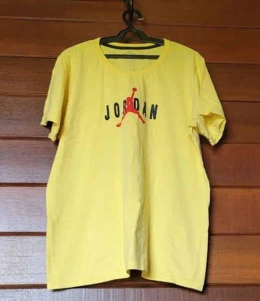 Camiseta Nike Jordan Amarela Streetwear Esportivo Tam GG
