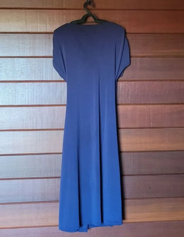 Vestido Envelope H&M Azul Marinho Elegante Tam M