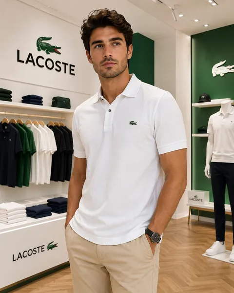 Camisa Polo Lacoste Original Branca Clássica