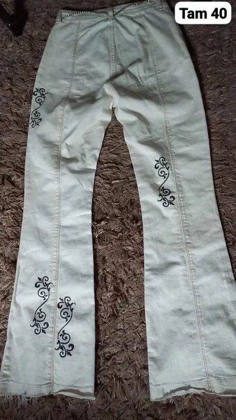 calça jeans exclusiva pintada a mão