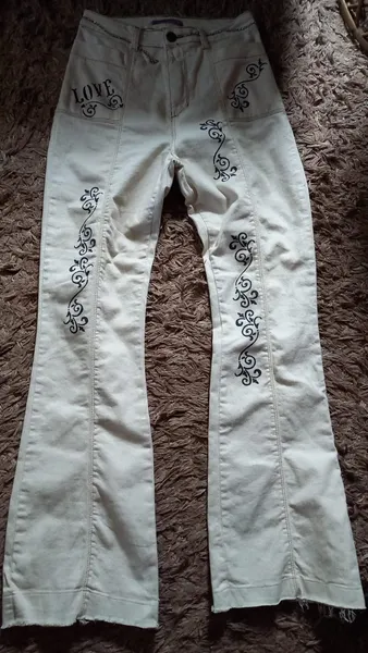 calça jeans exclusiva pintada a mão