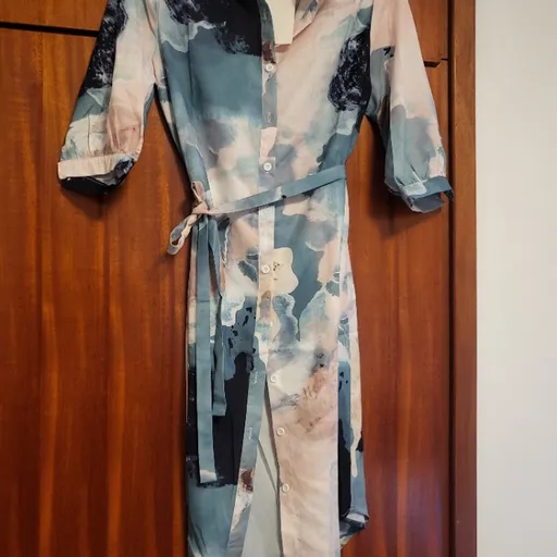 Vestido chemise acetinado,  importado