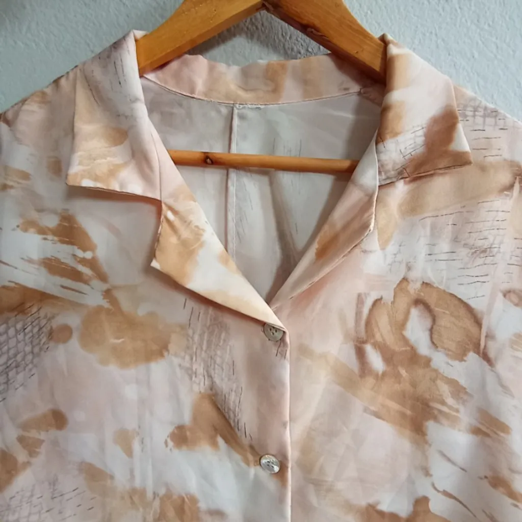 Camisa Vintage Feita à Mão Com Botões em Madrepérola Tamnho GG