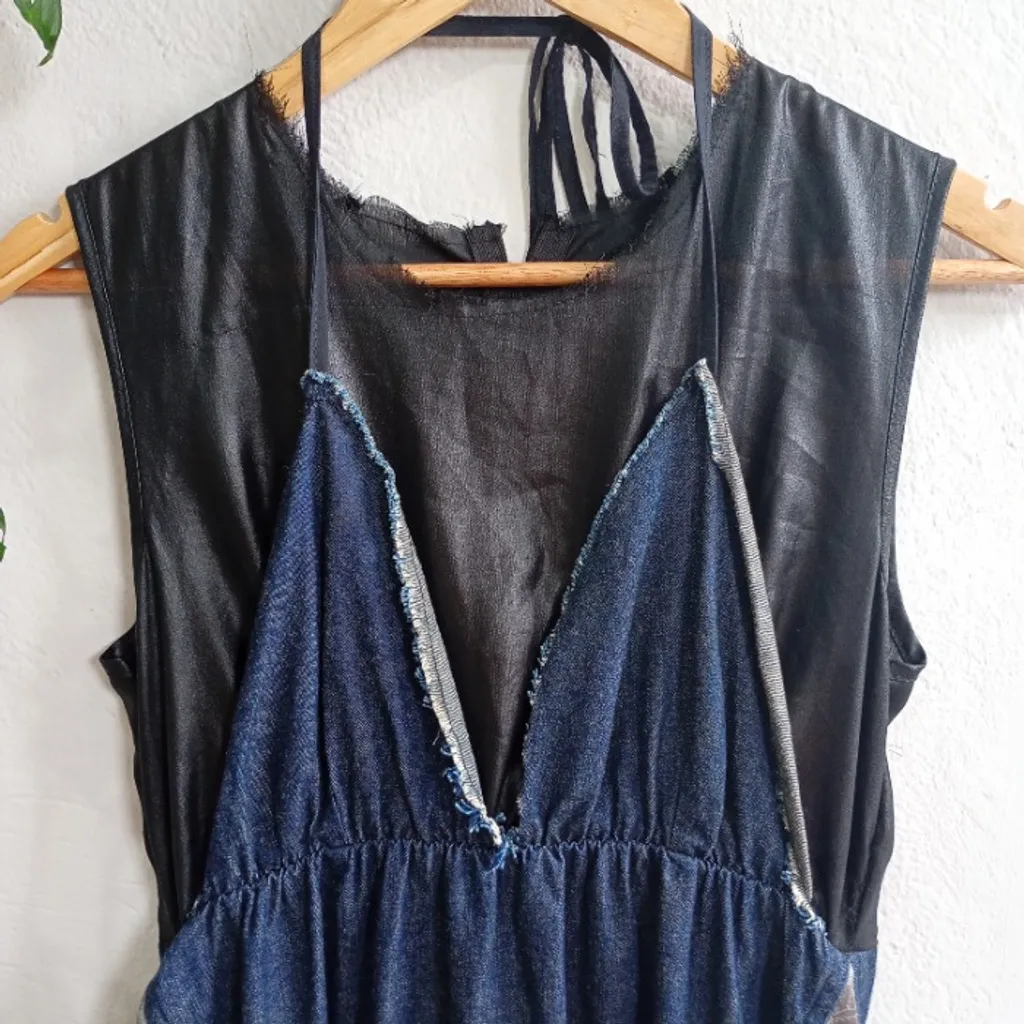 Vestido Jeans Balonê Ópera Rock Tamanho P