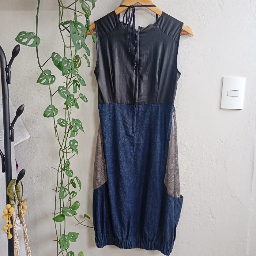 Vestido Jeans Balonê Ópera Rock Tamanho P