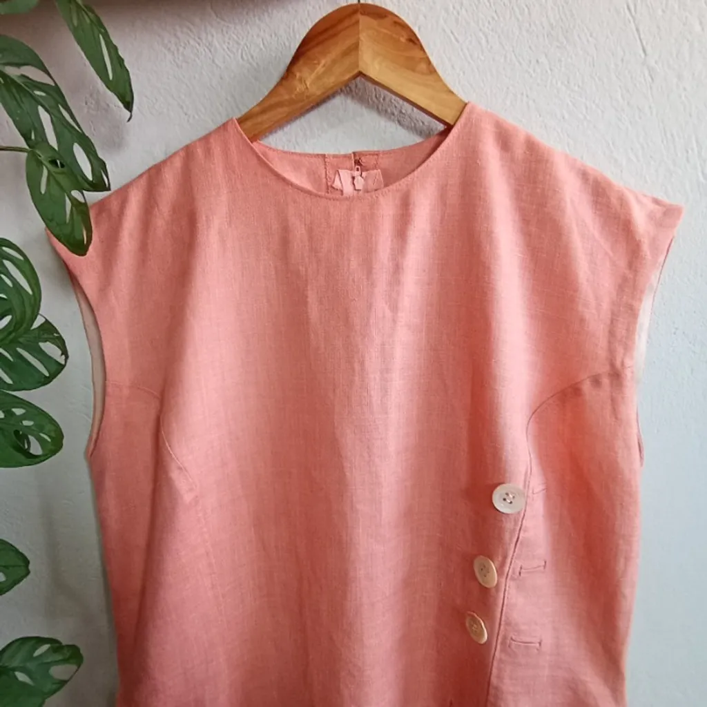 Vestido em linho natural | tamanho GG