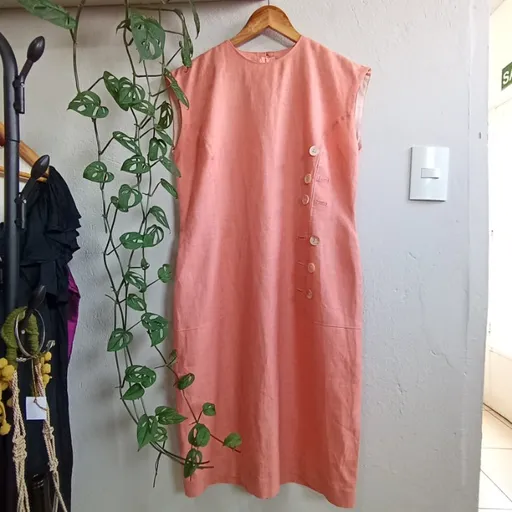 Vestido em linho natural | tamanho GG