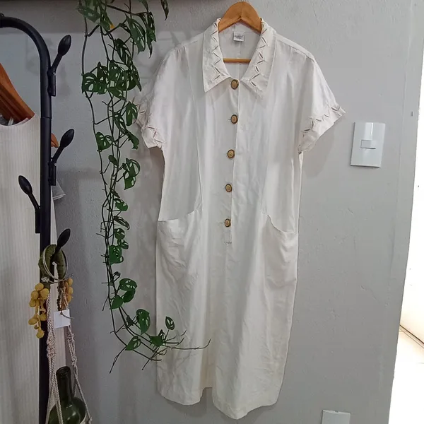 Vestido CGC em Rami Off White - Tamanho 46 veste M