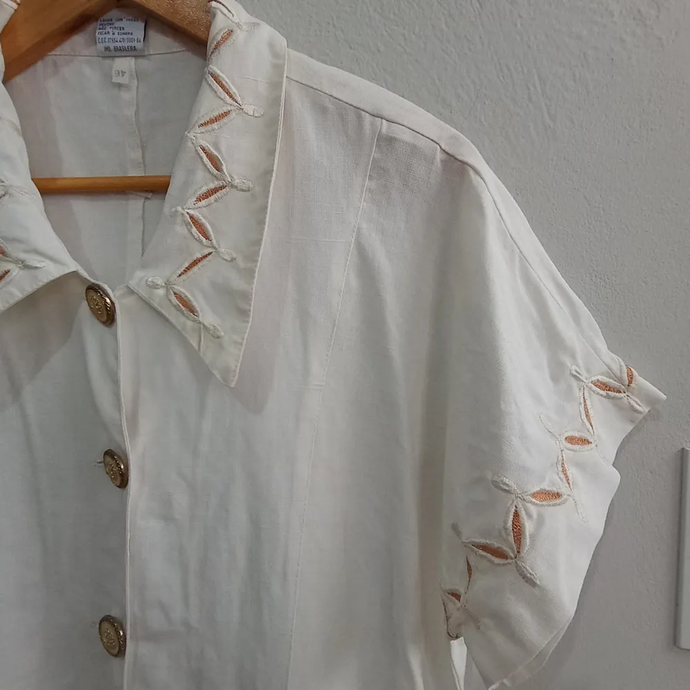 Vestido CGC em Rami Off White - Tamanho 46 veste M
