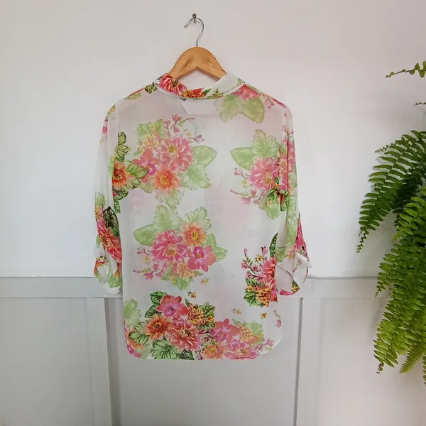 Camisa Floral Cortelle Colorida e Leve - Tamanho 40