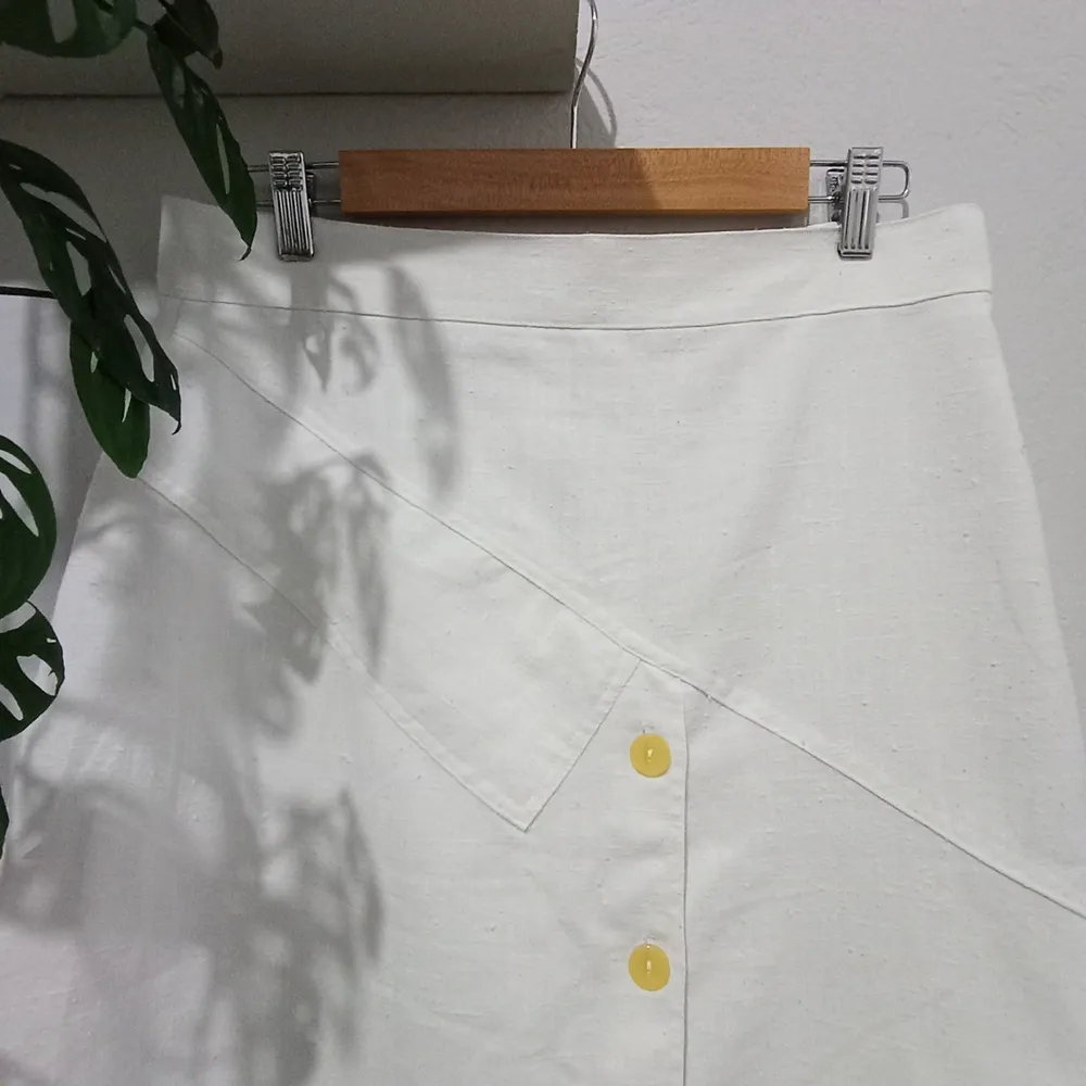 Saia CGC Vintage em Linho Branco - Tamanho 48