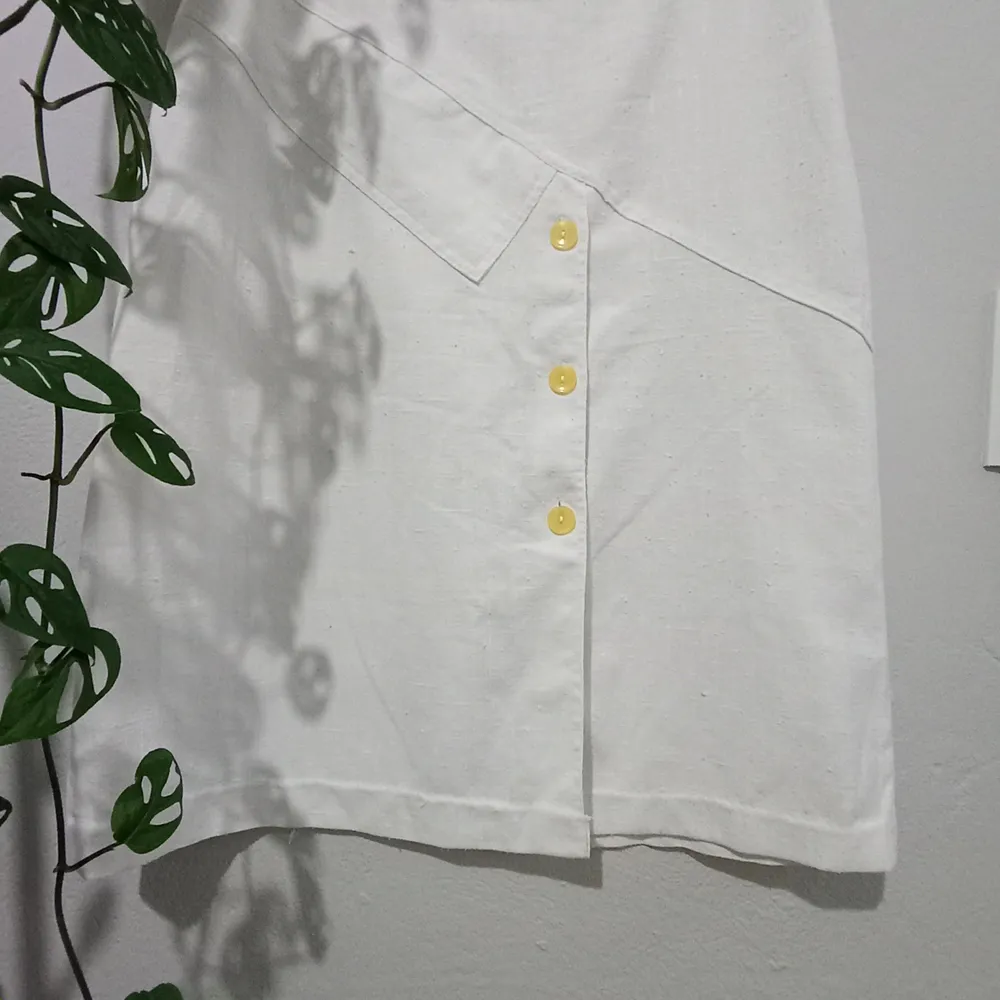 Saia CGC Vintage em Linho Branco - Tamanho 48