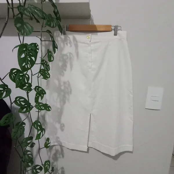 Saia CGC Vintage em Linho Branco - Tamanho 48