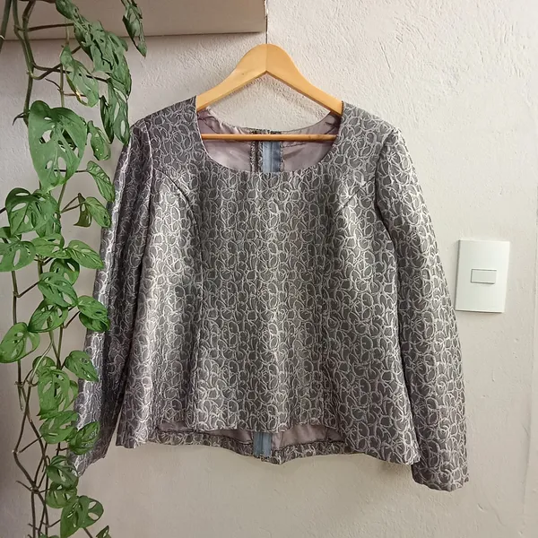 Blusa Artesanal Cinza - Tamanho GG
