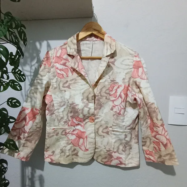 Blazer estampado em sarja - Tam. M