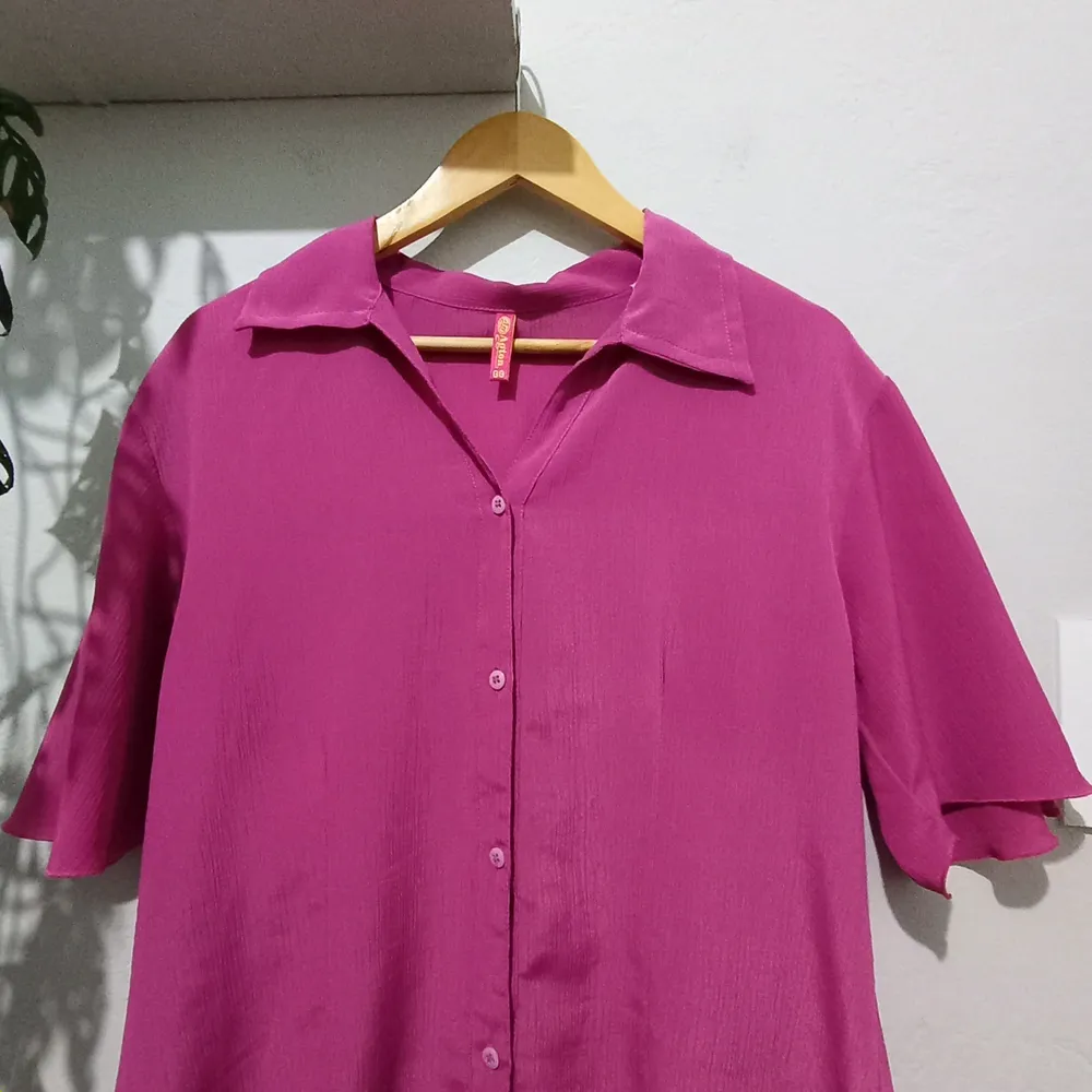 Camisa rosa texturizada - Tam. M