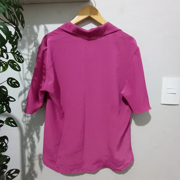 Camisa rosa texturizada - Tam. M