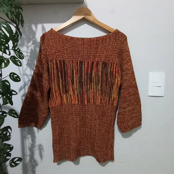 Blusa de tricô mesclada - Tam. M