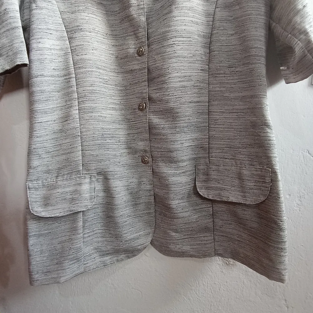 Blazer vintage cinza texturizado tamanho G