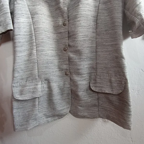 Blazer vintage cinza texturizado tamanho G