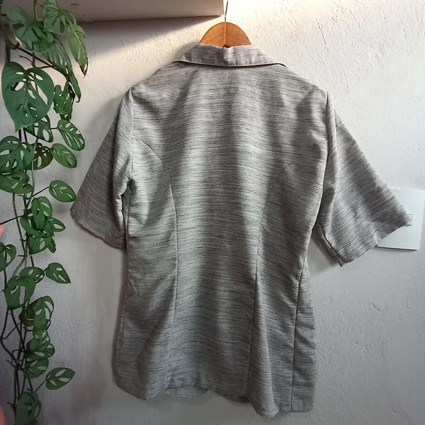 Blazer vintage cinza texturizado tamanho G